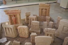 Assortment of funerary stele displayed at the Whitaker Museum.