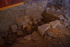 Gallic foundations inside the Tour Magne.