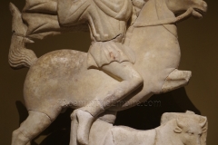 Marble statue of the Thracian Horseman from the 2nd to 3rd century CE. Found in Varna. 3rd century BCE. From Galata. Archaeological Museum Varna.