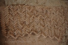 Opus spicatum pavement in the baths at the Villa Romana Varignano.