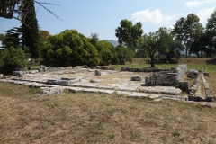 Water feature near the altar of the Temple of Hera.