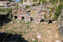 Hypocaust channels in the wall of the baths north of the residential area adjacent to the Porta Caesarea.