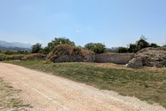Fortification walls south of the Basilica of the Five Martyrs.
