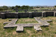Earlier funerary monument on the north side of the Basilica of the Five Martyrs.
