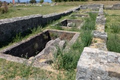 Burials in the south aisle of the Basilica of the Five Martyrs.