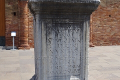Spoliated funerary altar from Piazza Tito Maccio Plauto.