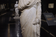 Statue of Titus Flavius Orestes Inscribed with an honorific inscription from the city to Orestes, who was twice high priest and a benefactor of the city. From Heraclea Lyncestis. Dated to the first half of the 2nd century CE. Archaeological Museum of the Republic of North Macedonia.