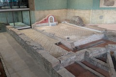 Mosaicked hallway and room with a fountain on the east side of the imperial palace excavations.