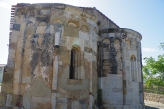 Detail of the spolia at the rear of the Chiesa di San Platano.