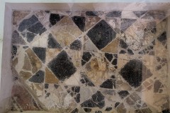 Exposed original flooring of the mausoleum in the cathedral.