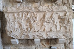 Fragment of a sarcophagus depicting Achilles on Skyros. Dated to the end of the 2nd century CE. Found near the Five Bridges at Salona. Arheološki Muzej u Splitu.
