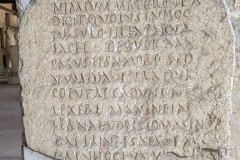 Funerary inion for the Fuficia Agre. Her mother laments the cruel Fates that took her daughter instead of her, and how the gods take those who worship them but not those that neglect them. Dated to the 1st century CE. From Salona. Arheološki Muzej u Splitu.
