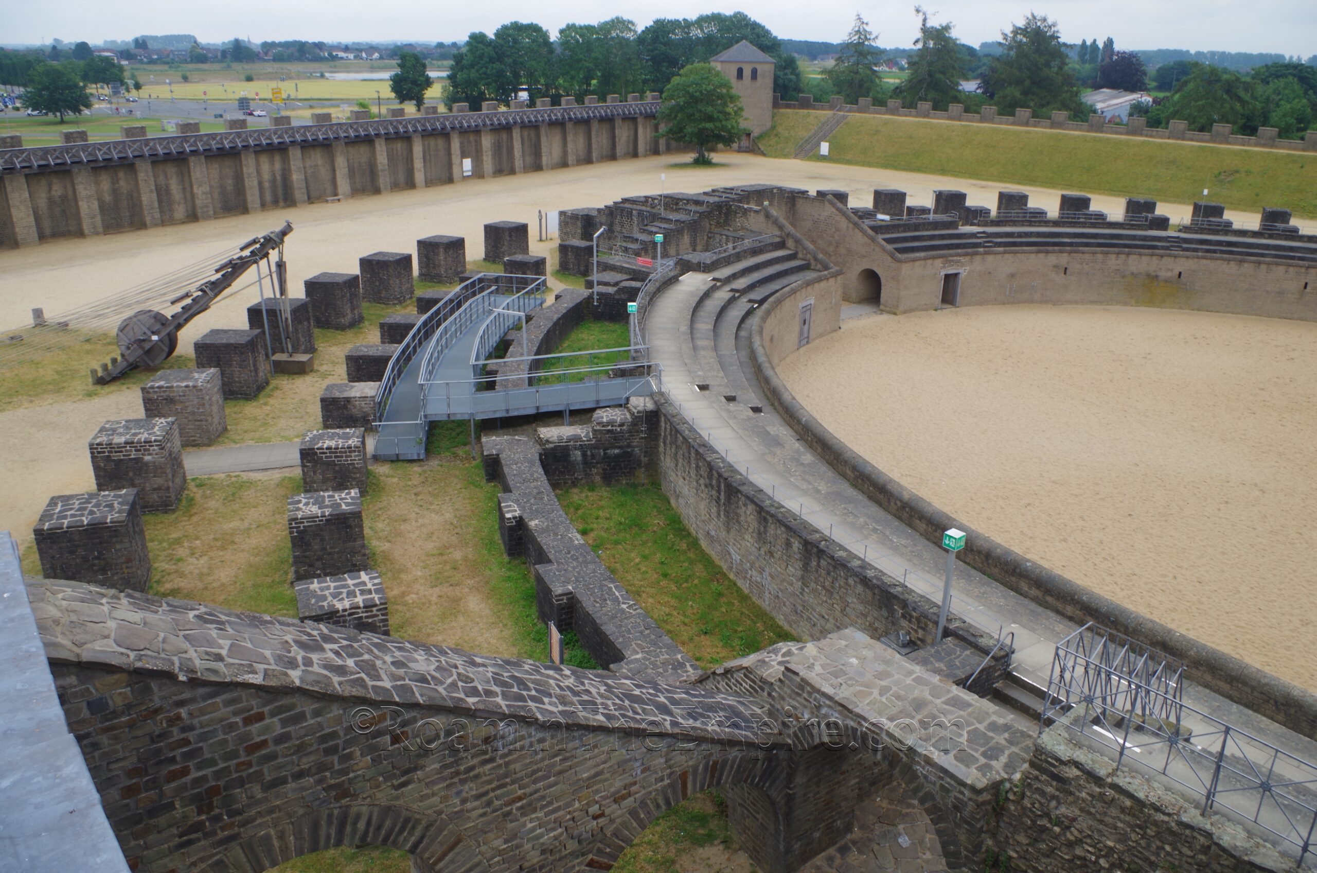 Reconstructed amphitheater and walls of Colonia Ulpia Traiana.