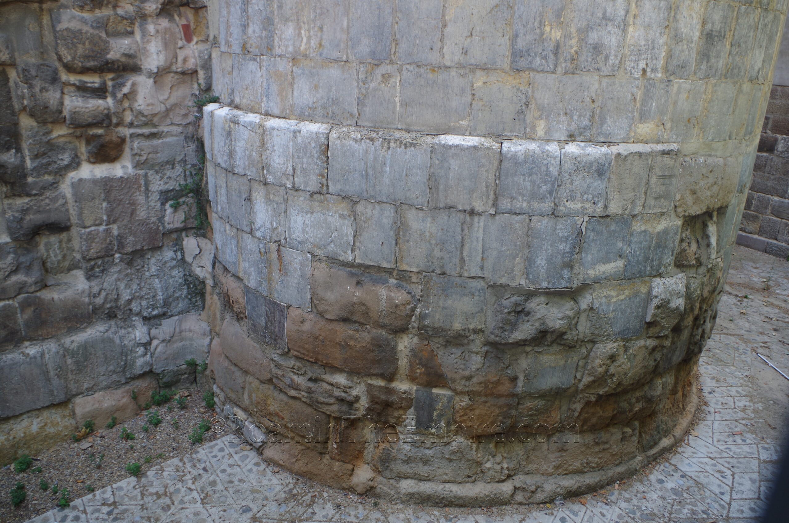 Foundations of a tower along Calle de Coso.