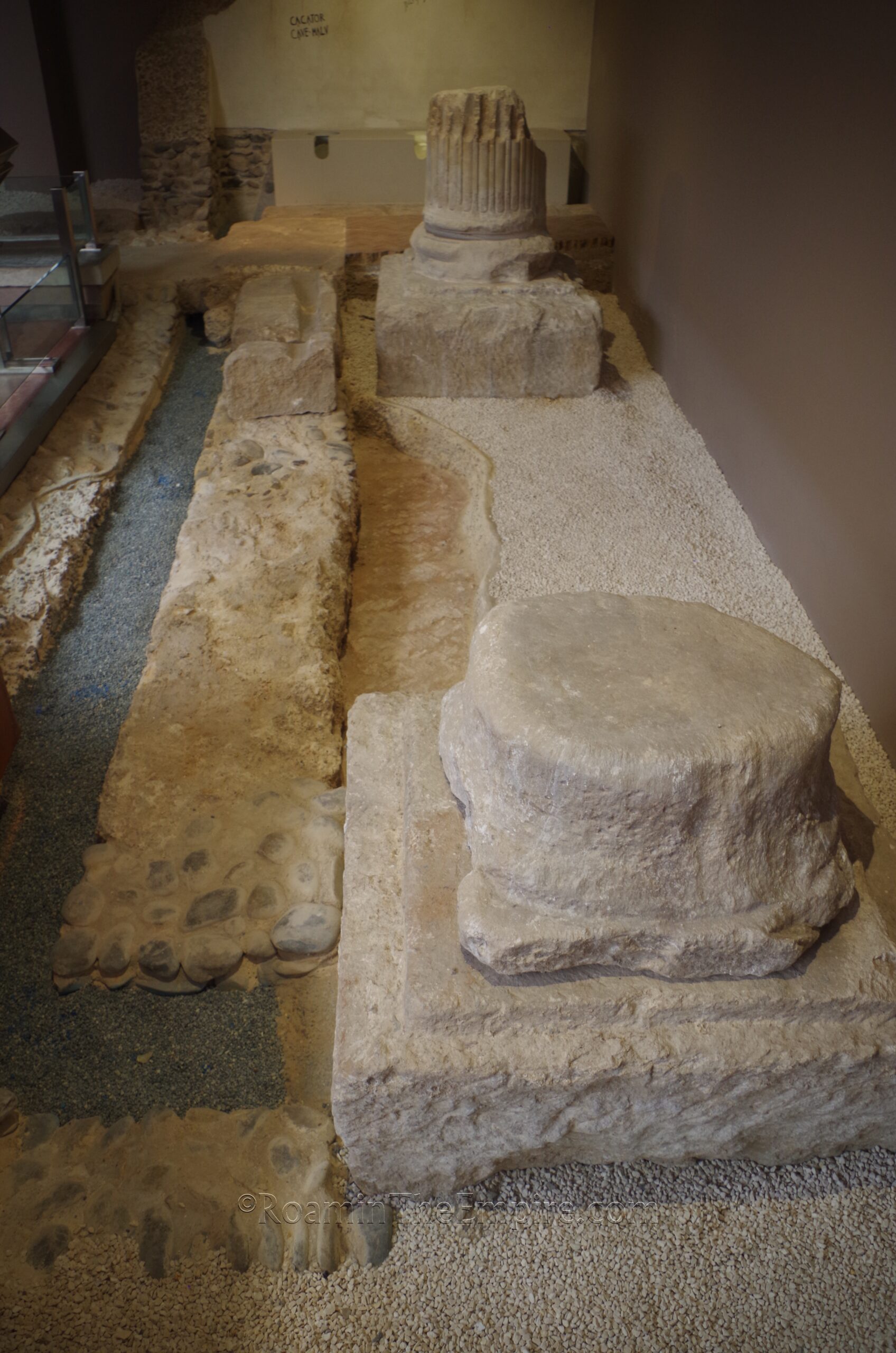 Portico and latrine area of the baths.
