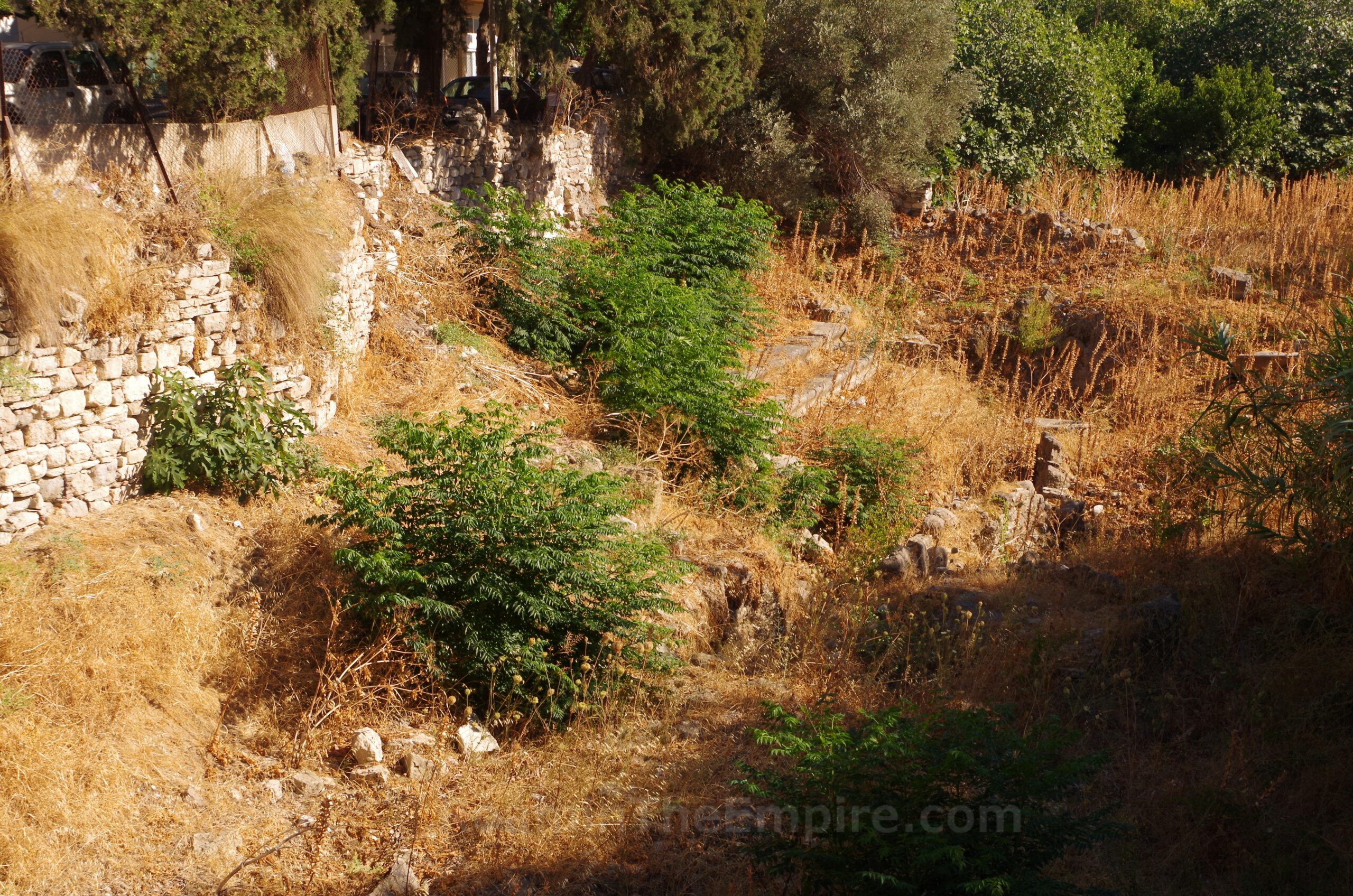 Scant remains of the seating of the stadium.