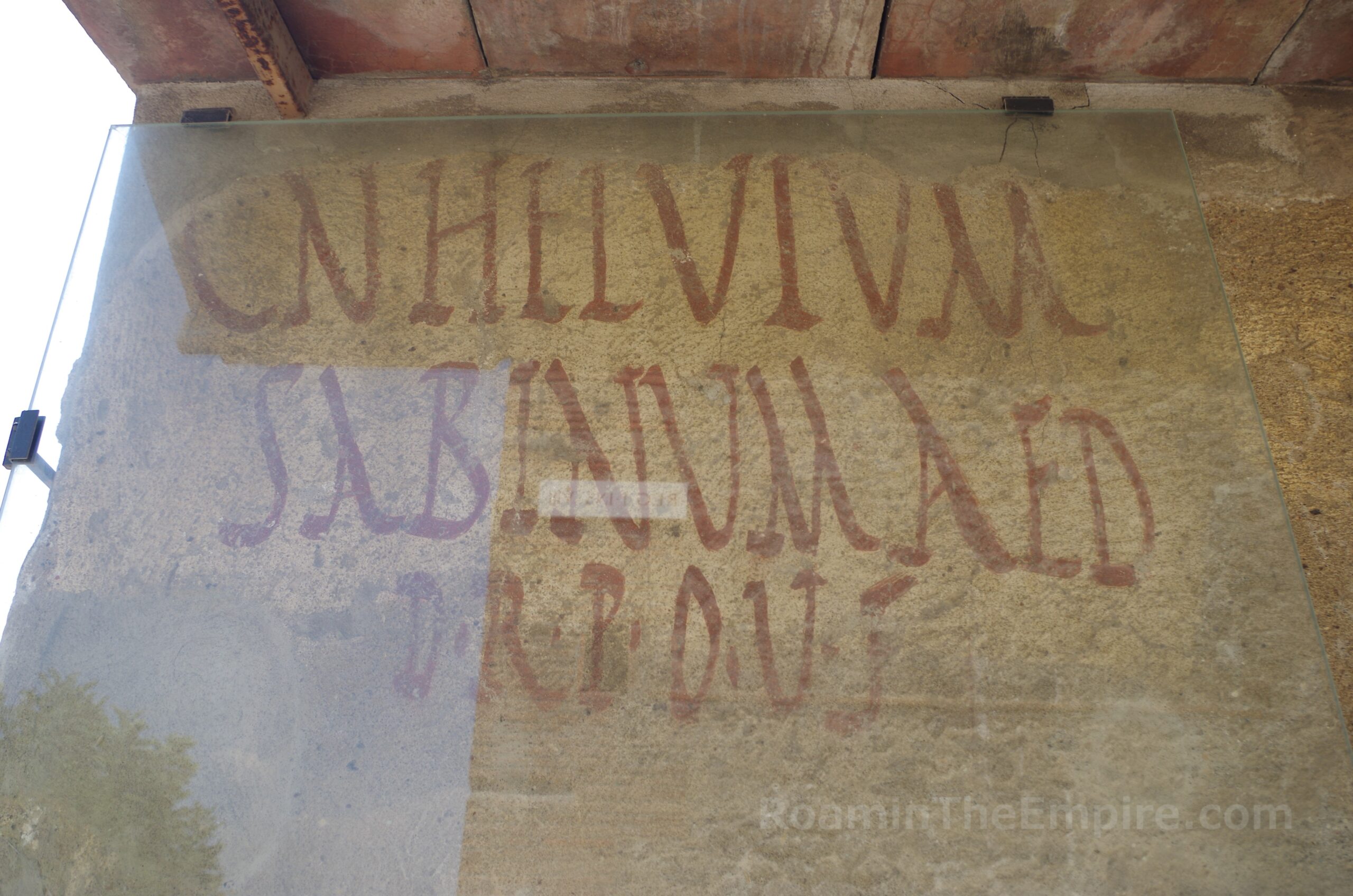 Painted electoral programmata from a wall in Pompeii encouraging a vote for Gnaeus Helvius Sabinus, worthy for the office of aedile.
