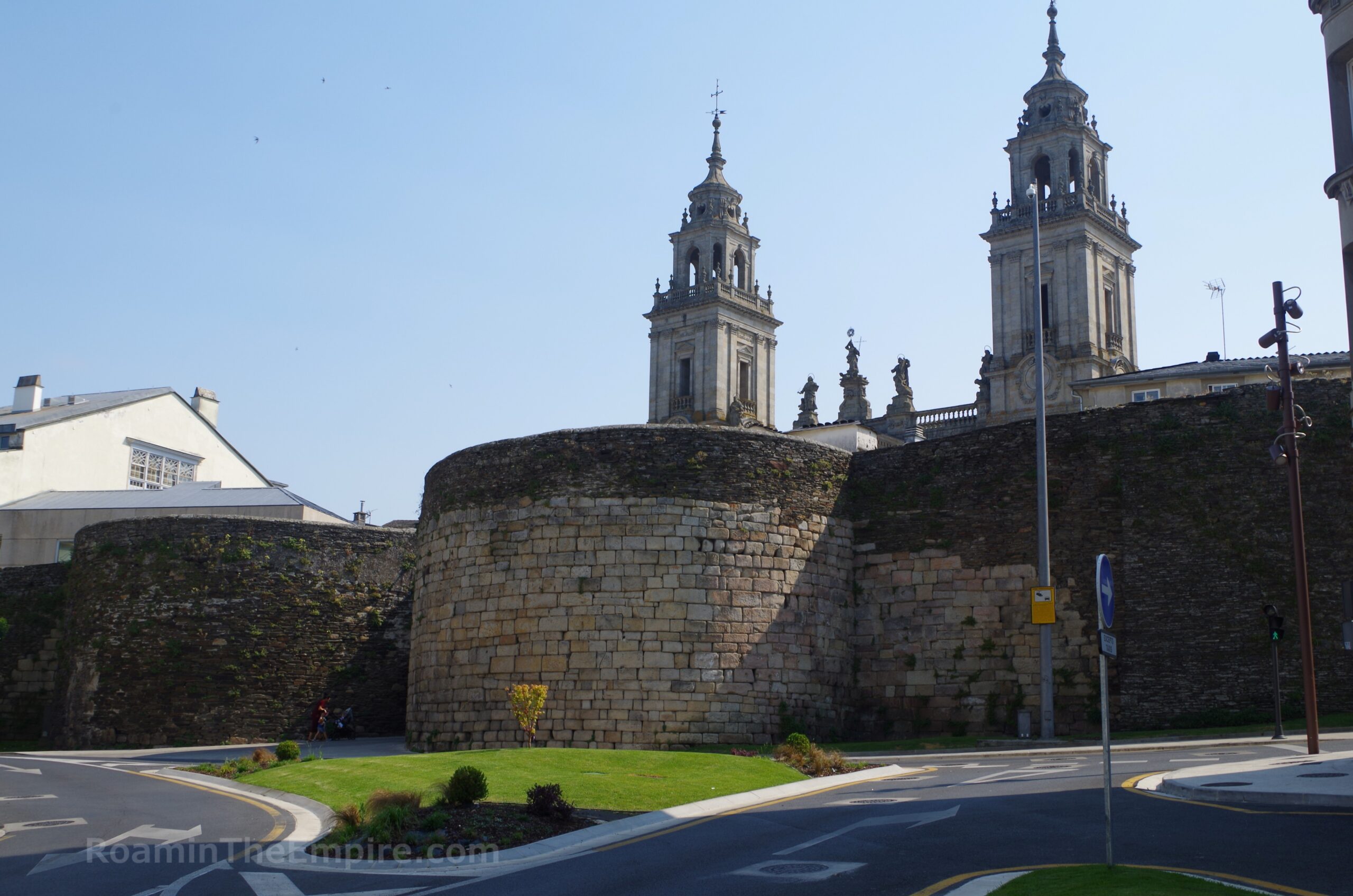 The walls of Lucus Augusti near the cathedral.