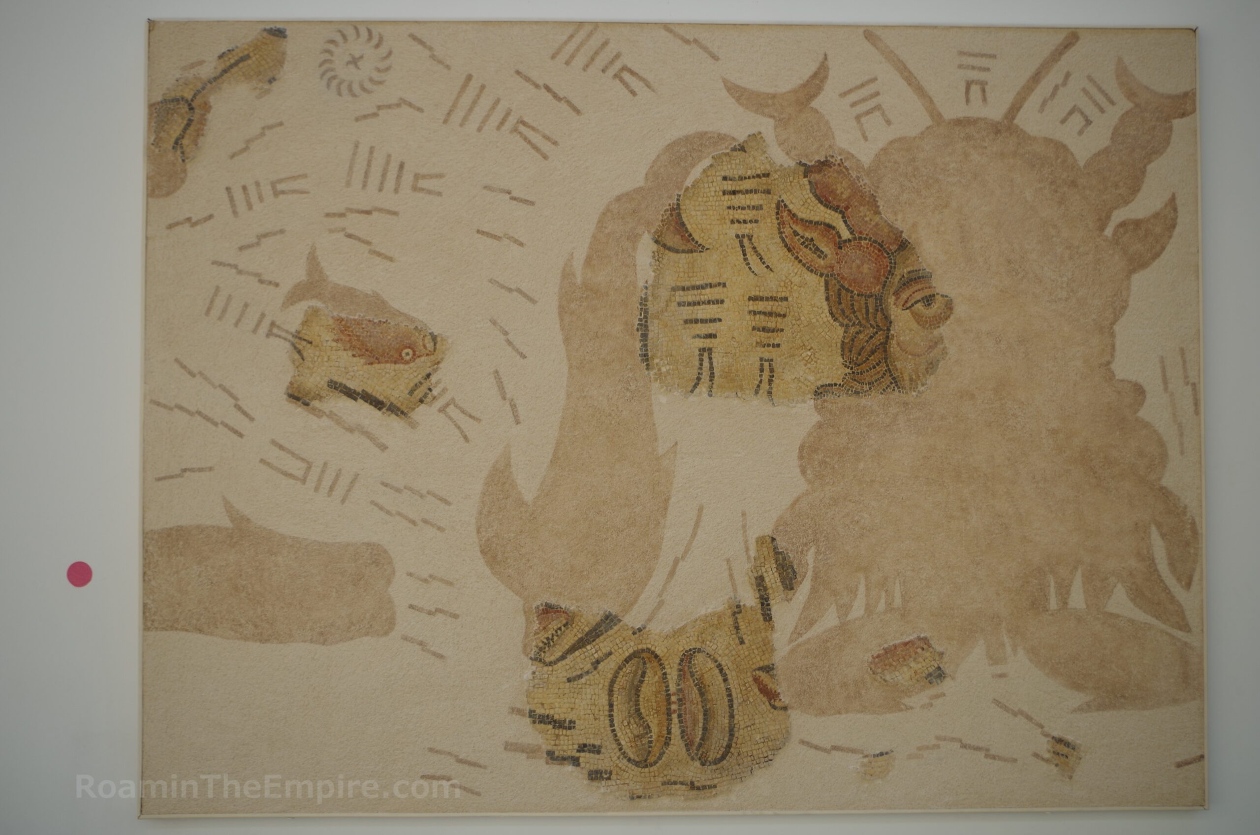 Fragmentary mosaic depicting Oceanus from the Domus Oceani. Now in the Museo Provincial de Lugo.