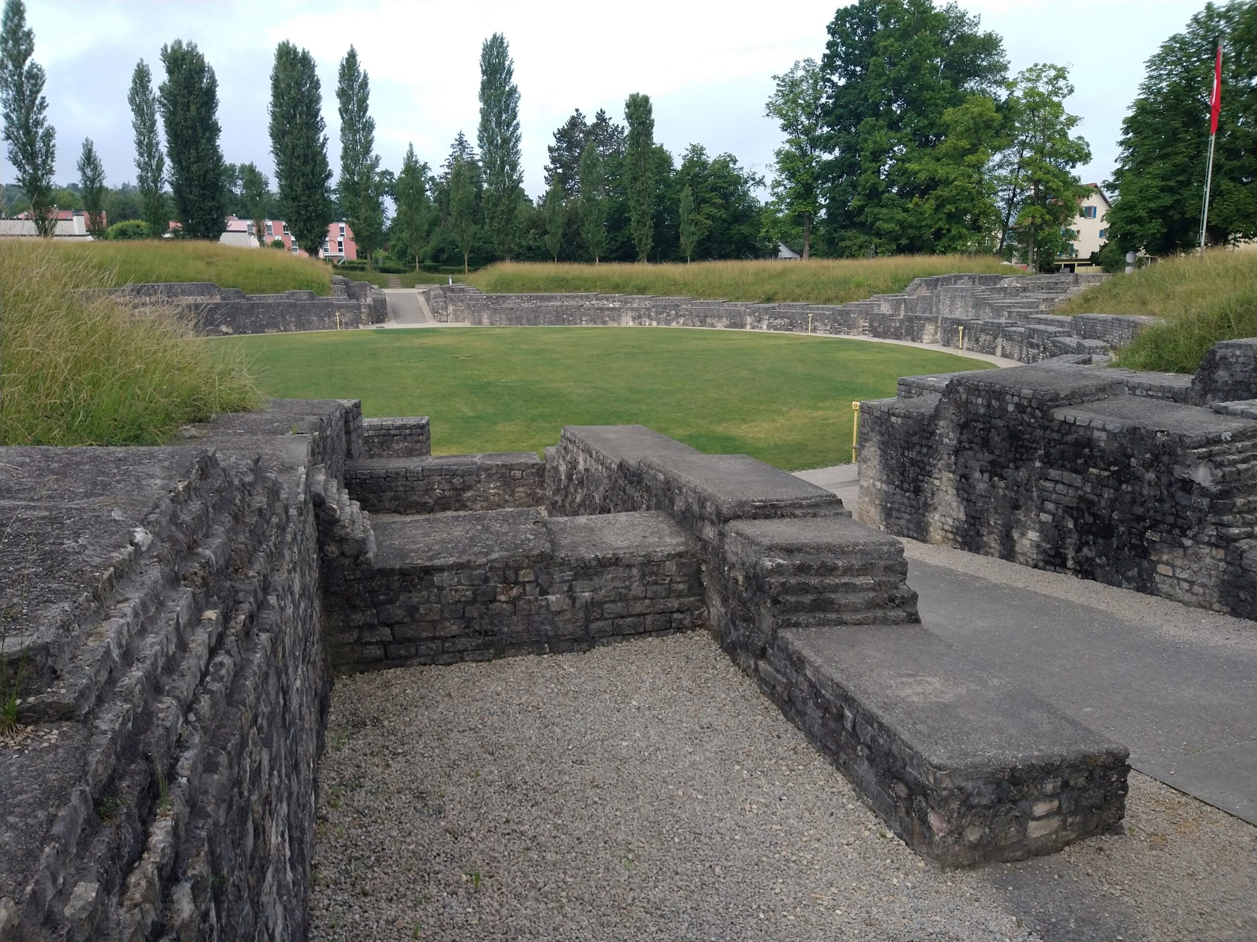 Amphitheater of Vindonissa from the east entrance.