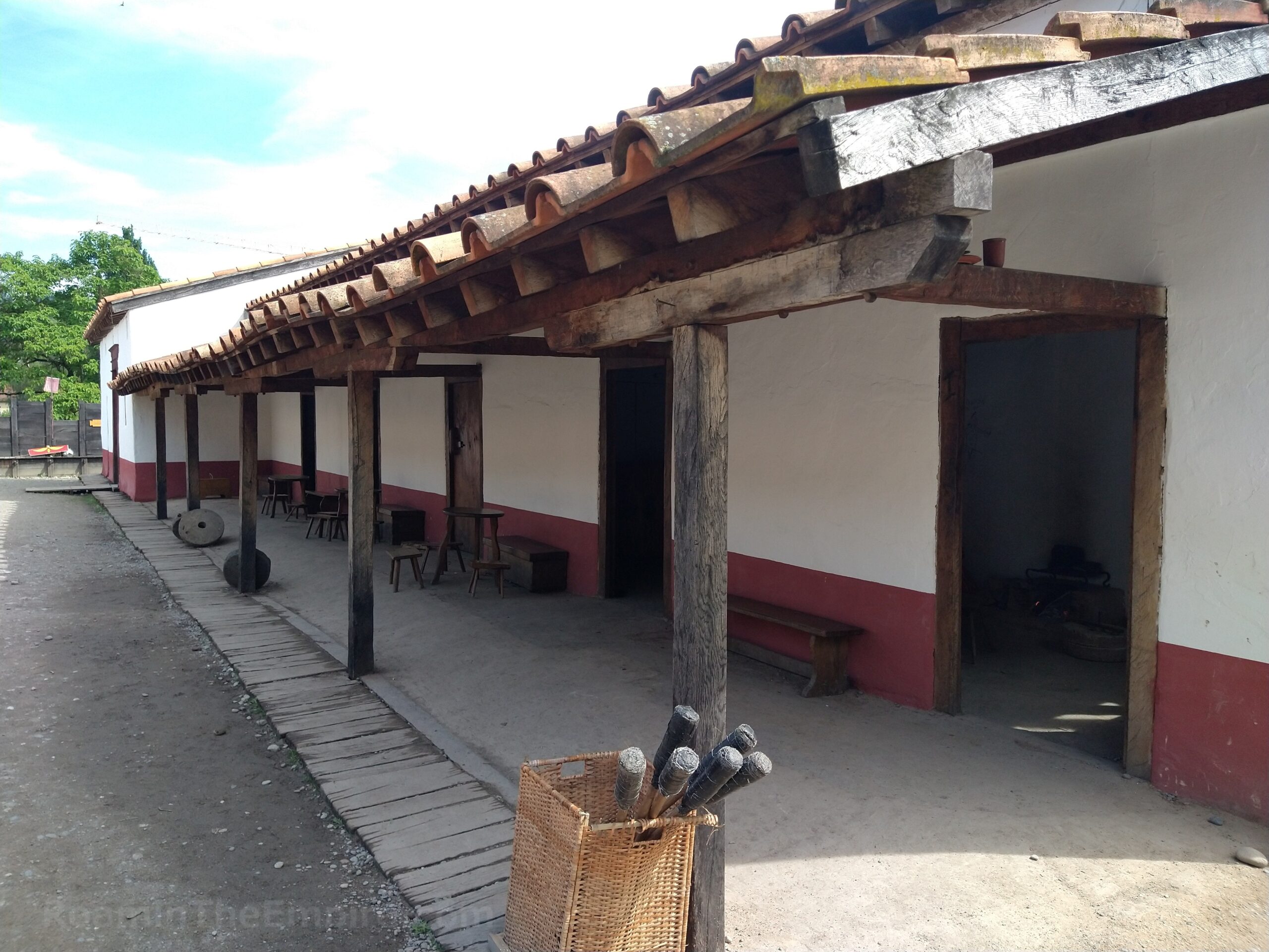 Reconstructed legionary barracks.